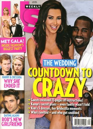 Illustration for article titled This Week in Tabloids: Faked Pix of Kim Squeezing Into Wedding Dress